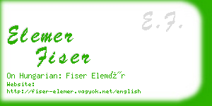 elemer fiser business card